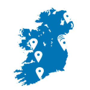 a map of ireland with all our clinic locations